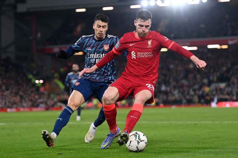 Andrew Robertson - 5. The Scot’s diagonal ball led to Xhaka’s sending off but it was a rare pinpoint effort. Most of the time his crossing and passing were less precise. Getty Images