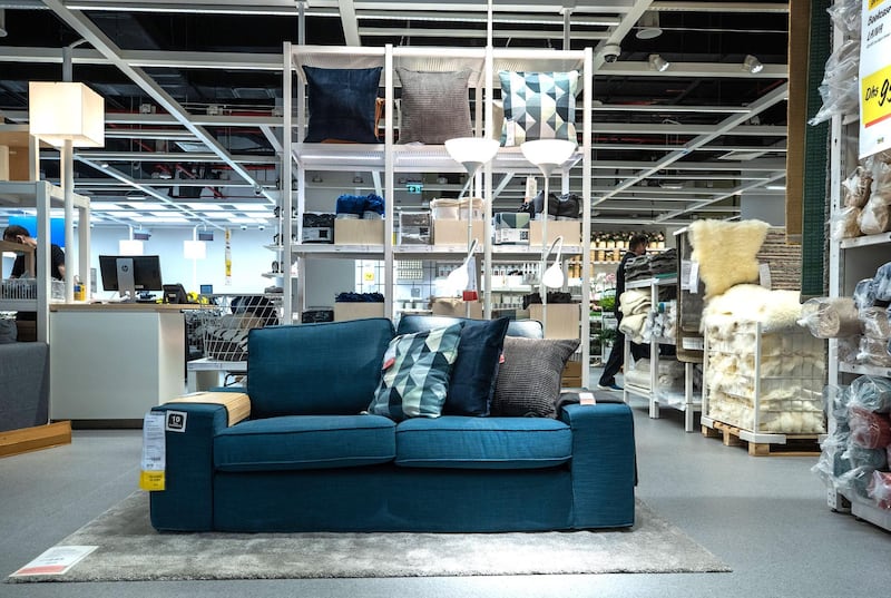 Abu Dhabi, United Arab Emirates, November 8, 2020.   A first look at the IKEA store at Al Wahda Mall before the opening on Tuesday, November 10.  IKEA store staff and carpenters get the store set up for the store opening on Tuesday.
Victor Besa/The National
Section:  LF
Reporter:  Farah Andrews