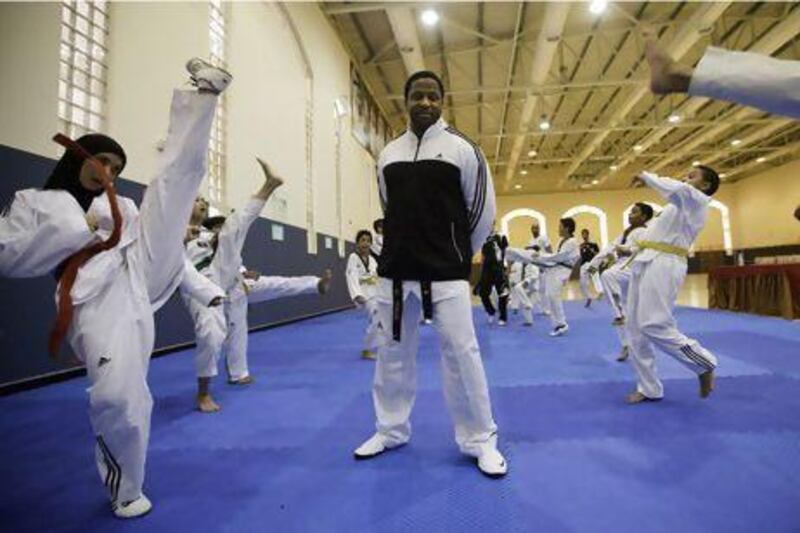 Eid Al Mesmari at Fujairah Tae Kwon Do Club, where he organises classes for both genders. Jaime Puebla / The National