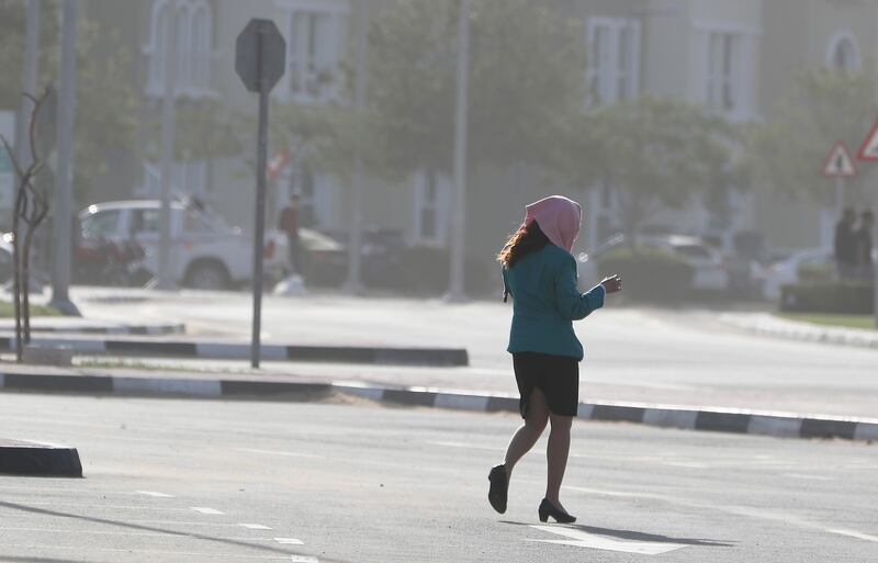 Some people braved the wind and ventured outside on foot.