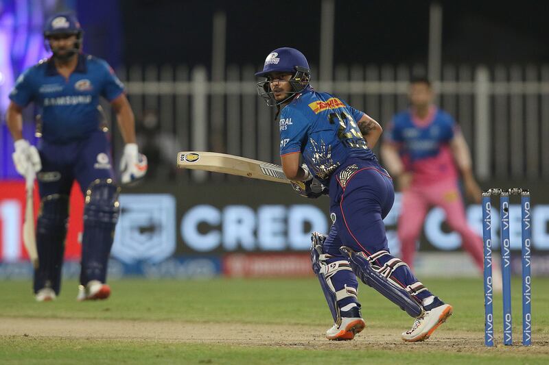 Ishan Kishan of Mumbai Indians hit an unbeaten 50. Sportzpics for IPL