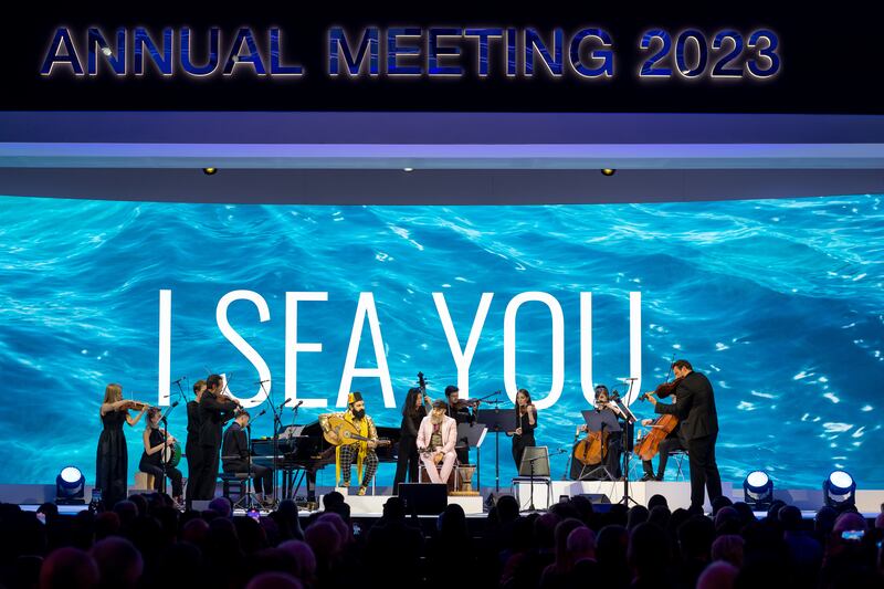 Musicians take part in a concert during the official opening of the forum. Photo: WEF