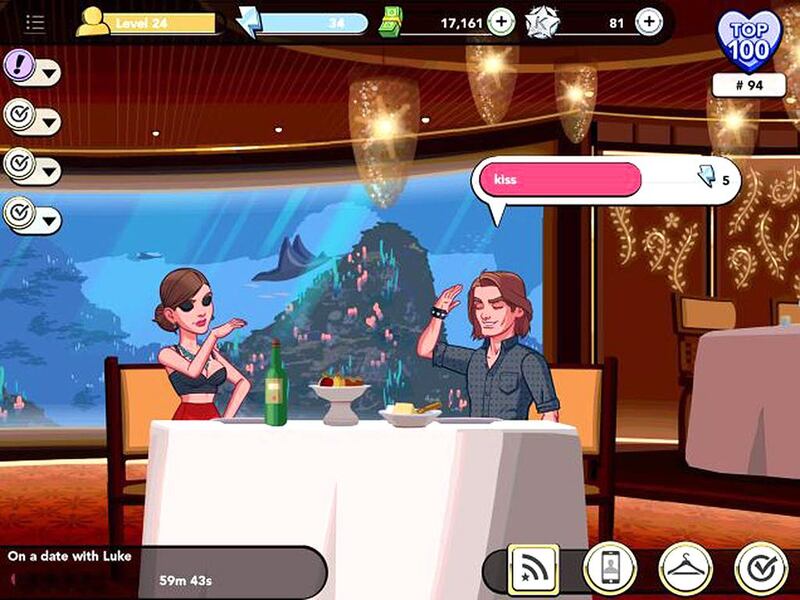 A restaurant in Kim Kardashian's game looks suspiciously like Atlantis The Palm's own aquarium-meets-fine-­dining-outpost, Ossiano. Courtesy Kim Kardashian Hollywood 