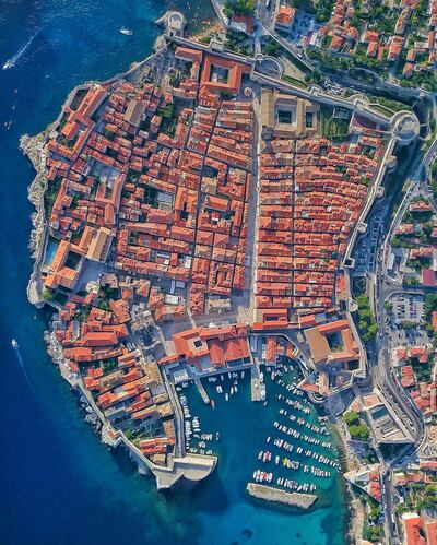 Huda Bin Redha photographer has begun using drone photography in her work. In this image, she captures an aerial view of Dubrovnik's Old Town. Huda Bin Redha