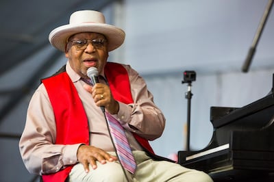 FILE - This April 28, 2019, file photo, shows Ellis Marsalis during the New Orleans Jazz & Heritage Festival in New Orleans. New Orleans Mayor LaToya Campbell announced Wednesday, April 1, 2020, that Marsalis has died. He was 85. (AP Photo/Sophia Germer, File)