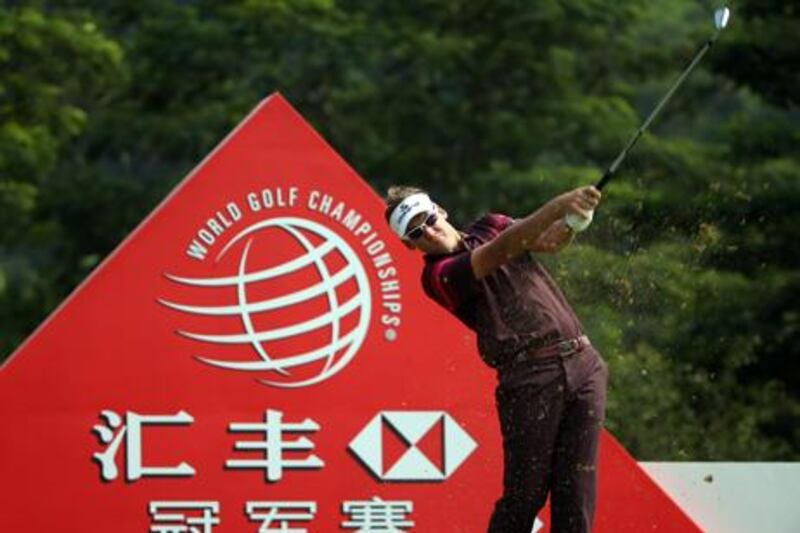 Ian Poulter in action at the WGC Champions event in Mission HIlls, China
