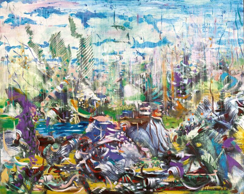 Ali Banisadr's Meanwhile sold for $118,750 (est. $100,000-150,000). Courtesy Sotherby's