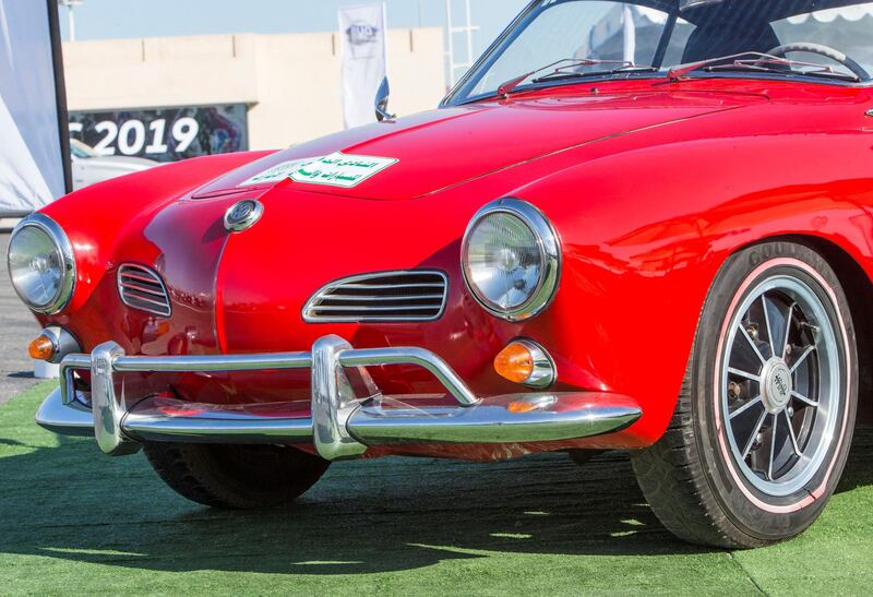 Abu Dhabi, UNITED ARAB EMIRATES -A VW Karmann Ghia at the VW Dub Drive event at Yas Marina Circuit.  Leslie Pableo for The National for Adam Workman's story