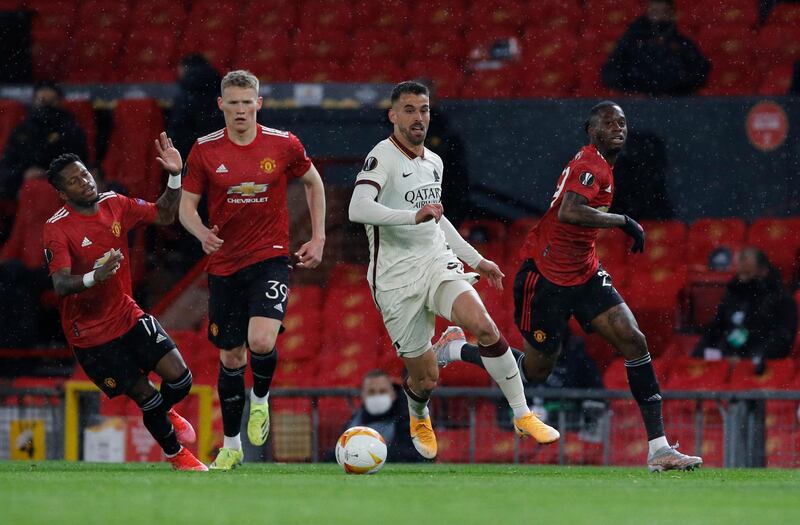 Leonardo Spinazzola - 7, Played a couple of poor passes but did a brilliant job of dealing with Rashford. He also posed a threat going forward, making a great run up the pitch to start the move for Roma’s second of the game. Reuters