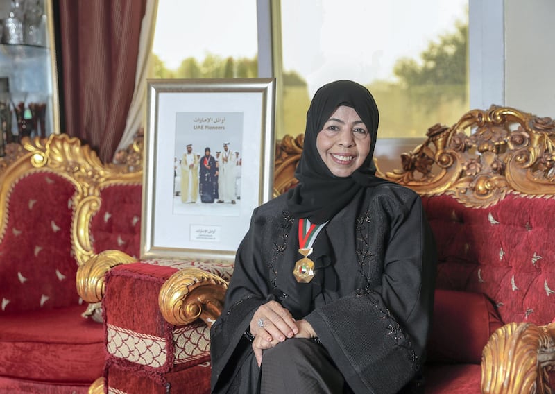 Abu Dhabi, U.A.E., January 16, 2018.   Profile pix of Fathiya Al Nadhari, who once worked in the office of Sheikh Zayed and also helped set up the Abu Dhabi Women’s Association. She still heads the community and safety department of the UAE Red Crescent.
Victor Besa / The National
National