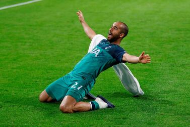 Tottenham's Lucas Moura celebrates guiding his side to the Uefa Champions League final. Action Images via Reuters