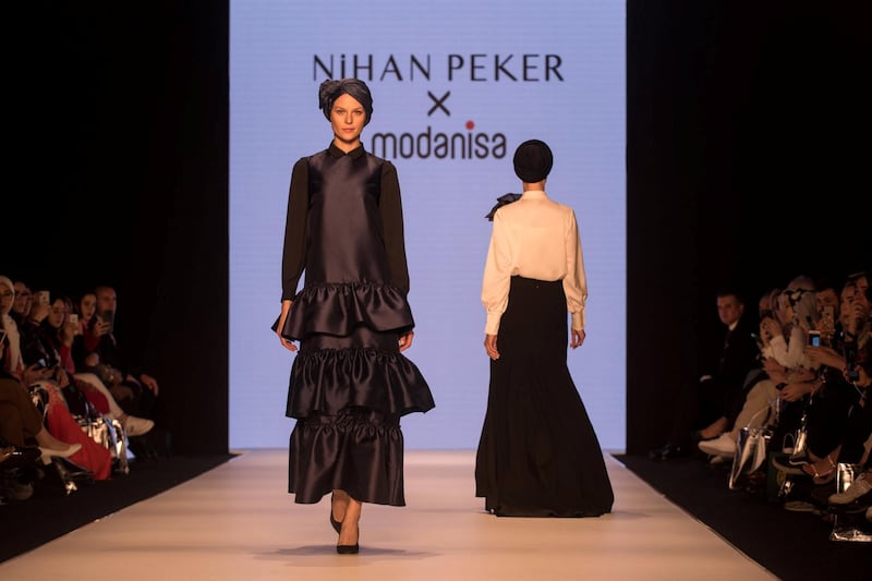 A modestwear look from Nihan Peker at Istanbul Modest Fashion Week