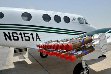 Cloud seeding involves shooting salt flares into suitable clouds. Courtesy National Centre of Meteorology 