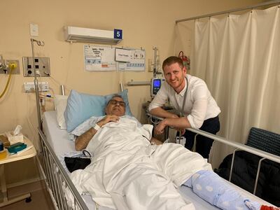 Sami had to return to Christchurch in September last year to undergo an operation to remove his colostomy bag. Courtesy Adeeb Sami. 