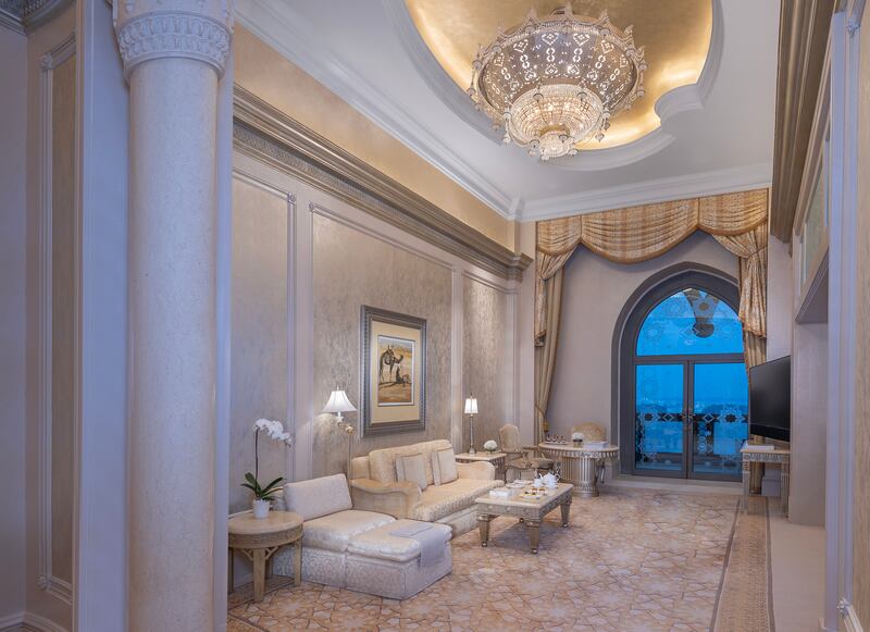 The living room of a two-bedroom palace suite. Photo: Emirates Palace