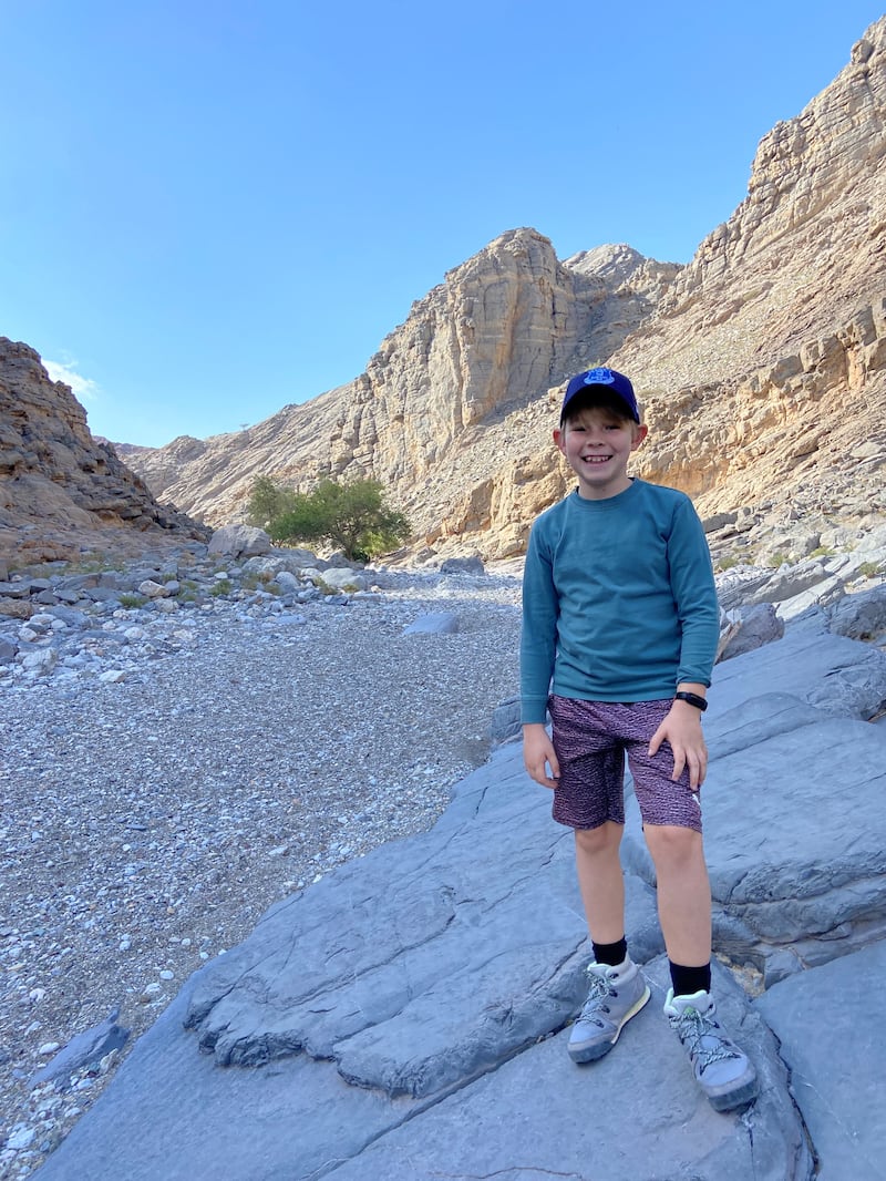 Finlay hiked through wadis and on the edges of mangroves, used ropes to ascend mountains and walked through deserted villages in the UAE to raise money for underprivileged children.