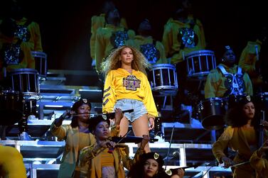 Beyonce on stage at Coachella in 2018; the performance formed the bulk of her Netflix film ‘Homecoming’. Getty Images