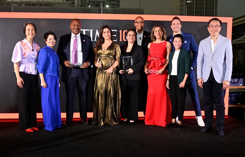 The second batch of recipients as part of the inaugural Time100 Impact Awards along with 'Time' magazine representatives in Singapore.  