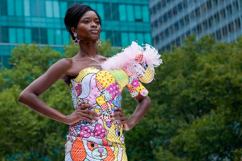 The Moschino collection is modeled during New York Fashion Week.  AP
