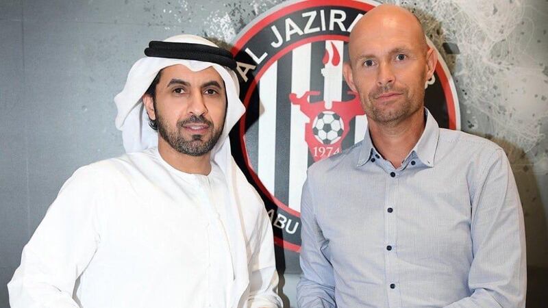 Marcel Keizer, right, joined Al Jazira in the summer but looks destined to join Portuguese club Sporting of Lisbon after the two clubs agreed a compensatin package for the Dutchman. Courtesy Al Jazira