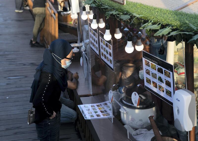 DUBAI, UNITED ARAB EMIRATES. 25 OCTOBER 2020. 
Floating Market at Global Village. GV celebrates it’s 25th season this year.
(Photo: Reem Mohammed/The National)

Reporter:
Section: