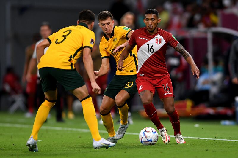 Christofer Gonzales of Peru makes a run with the ball. Getty Images