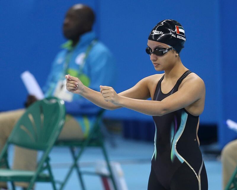 Four years ago, Nada Al Bedwawi made history as the UAE’s first female swimmer to participate in an Olympic Games. Photo credit is: Hassan Al Raisi.