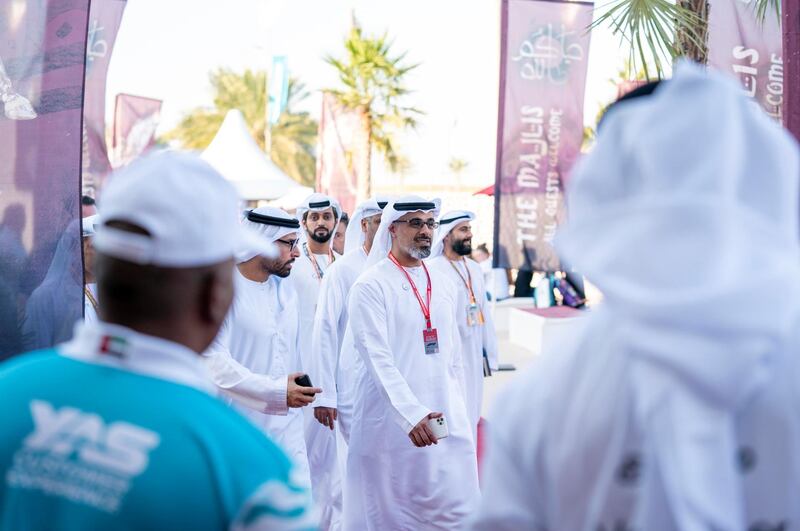 Sheikh Khalid bin Mohammed bin Zayed inspects Yas Marina Circuit.