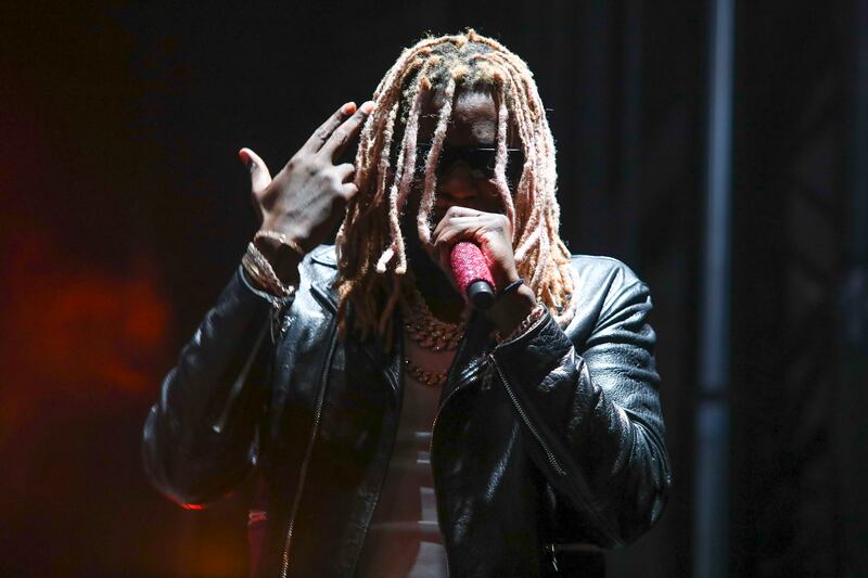 Young Thug performs at the 2021 Governors Ball music festival at Citi Field in New York. Invision / AP