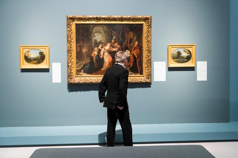 Abu Dhabi, United Arab Emirates, December 19, 2017:    Journalists preview the, From One Louvre to Another exhibit, at the Louvre Abu Dhabi on Saadiyat Island in Abu Dhabi on December 19, 2017. The exhibit will be open from December 21st to April 7, 2018. Christopher Pike / The National

Reporter: John Dennehy
Section: News