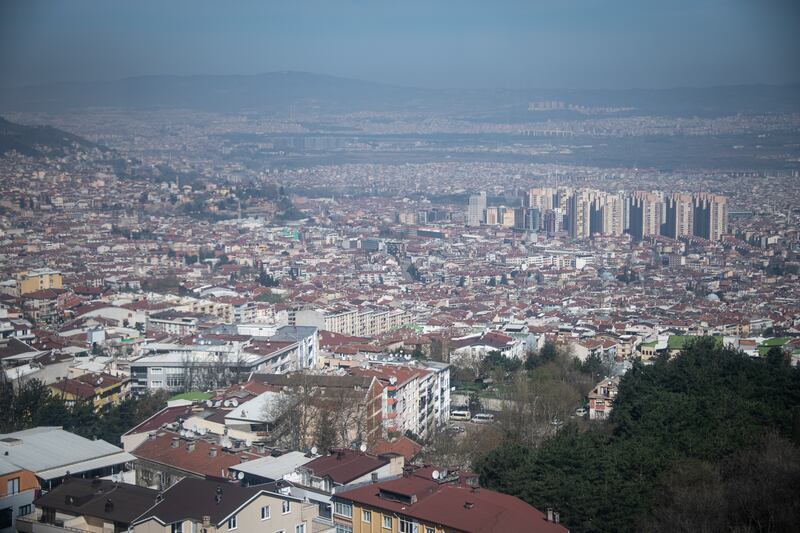 The skyline of Bursa, a city that lies close to the epicentre of a 5.1-magnitude quake that shook Turkey on Monday. Getty