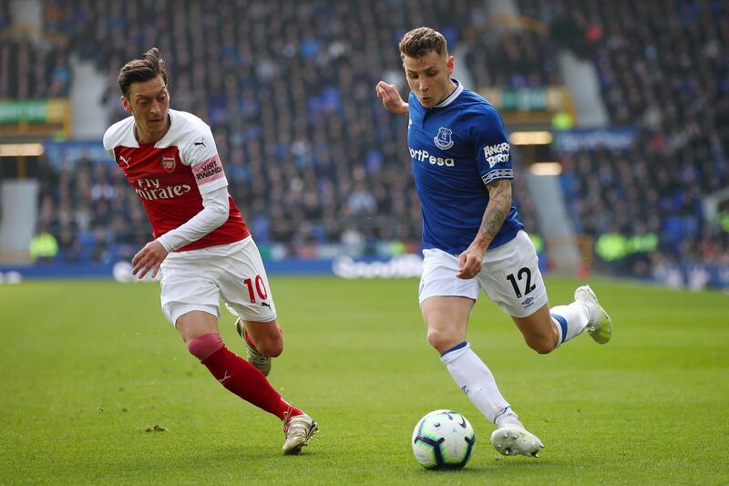 Left-back: Lucas Digne (Everton) – Helped a much-improved Everton defence shut out Arsenal and get a fifth clean sheet in six games during a deserved victory. Getty Images