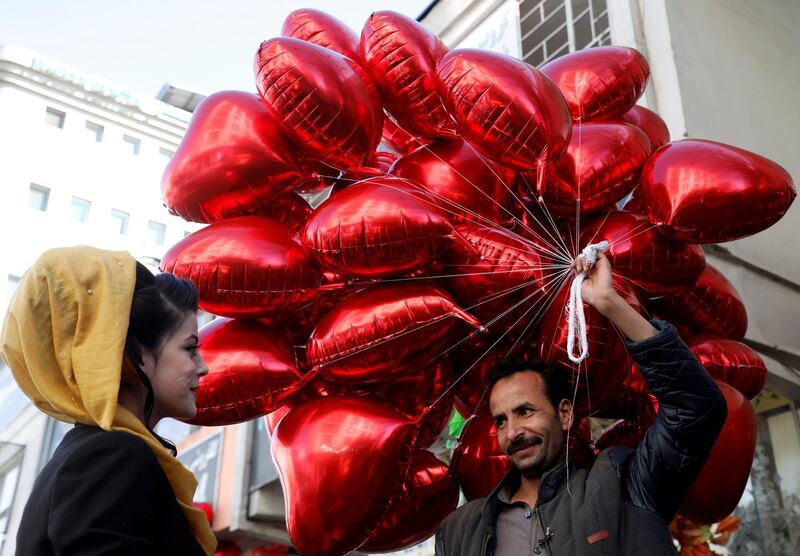 People celebrate Valentine's Day in Kabul, Afghanistan. Reuters