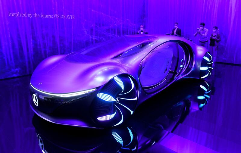 A Mercedes-Benz Vision AVTR (Advanced Vehicle Transformation) concept car is on display during the International Motor Show (IAA) in Munich, southern Germany. AFP