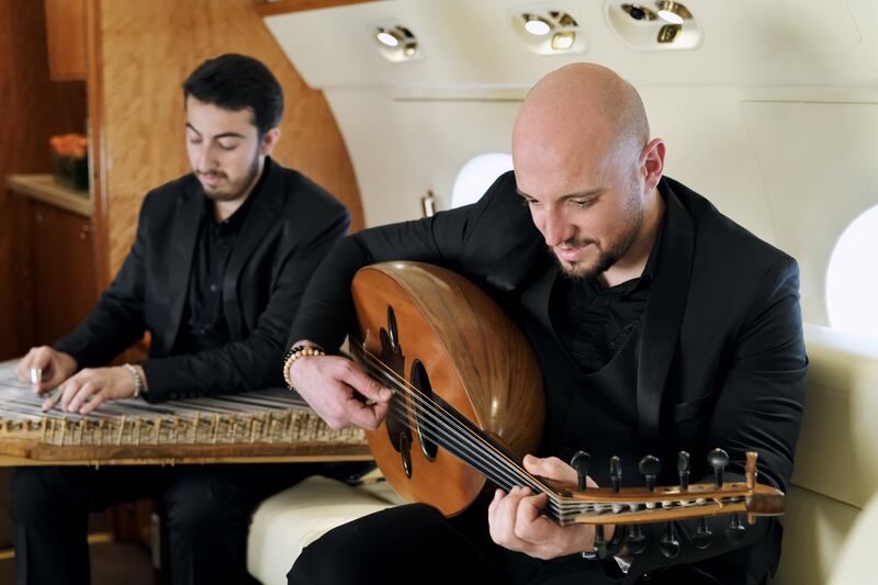 On board the 18-seater plane, a musician will entertain guests as they're welcomed to their 'private majlis in the sky'. Photo: Jetex