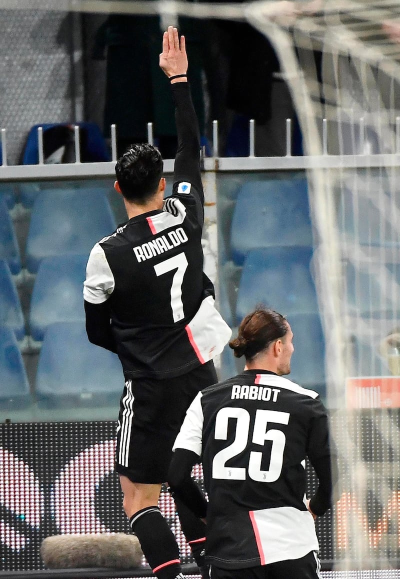 Ronaldo celebrates his incredible goal. AP