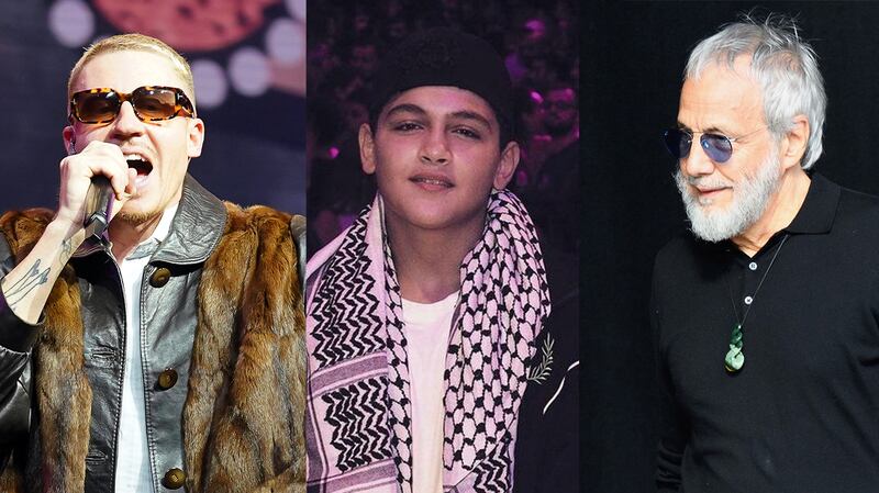 From left to right: Macklemore, MC Abdul and Yusuf /Cat Stevens have all written songs, calling for peace in Palestine. Photos: Getty images and  @mca.rap / Instagram