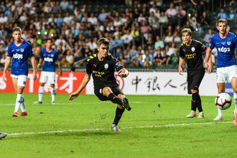 Iker Pozo (Manchester City). The midfielder scored against Kitchee to highlight his development. One for the future at the Etihad Stadium. AFP