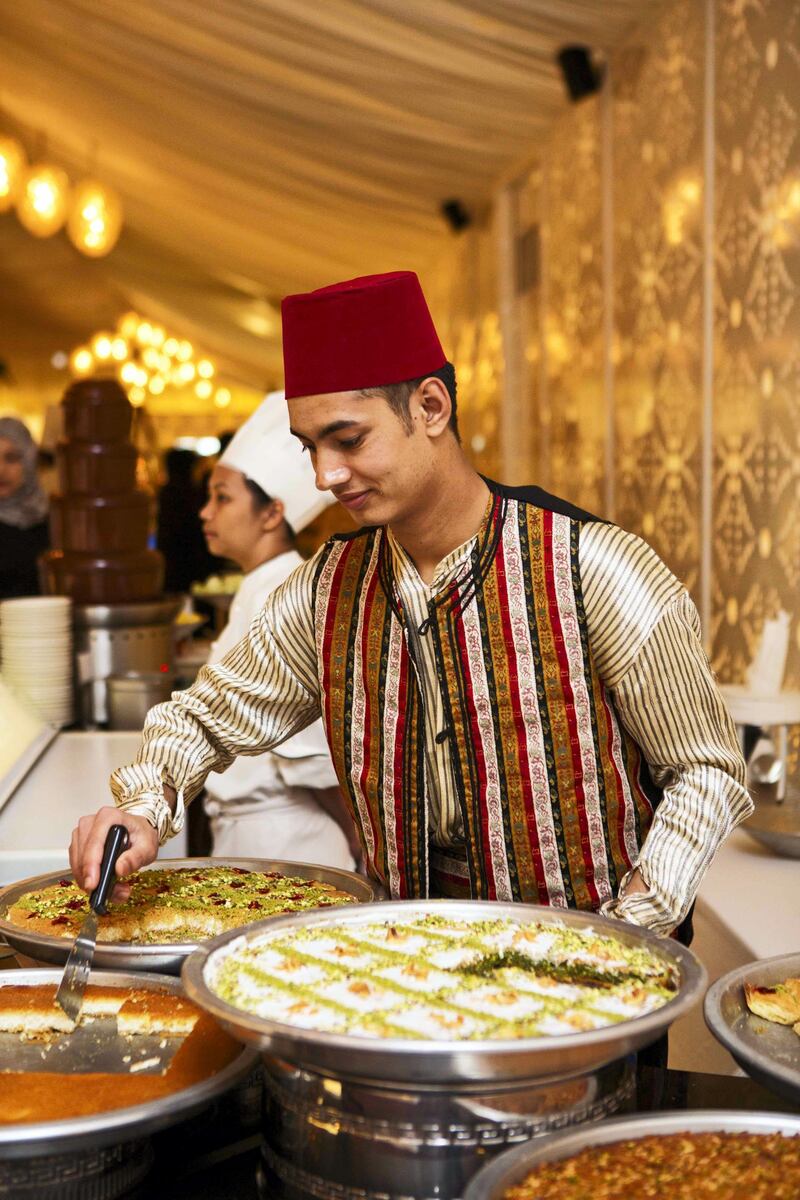 <p>Dessert station at the Asateer Tent&nbsp;</p>
