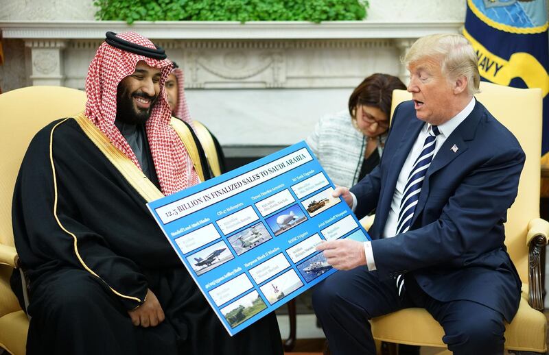 Saudi Crown Prince Mohammed bin Salman began his 20-day visit to the United States with a three-hour meeting with President Donald Trump. Mandel Ngan / AFP Photo