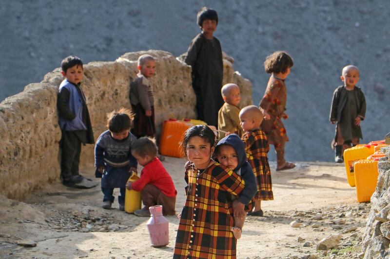 Afghan children on a street in Fayzabad district of the north-eastern Badakhshan province. AFP