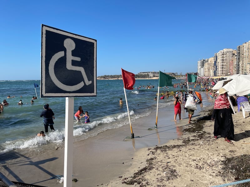 Al Mandara beach is Alexandria's first beach for the visually impaired and people with disabilities. Mahmoud Nasr / The National