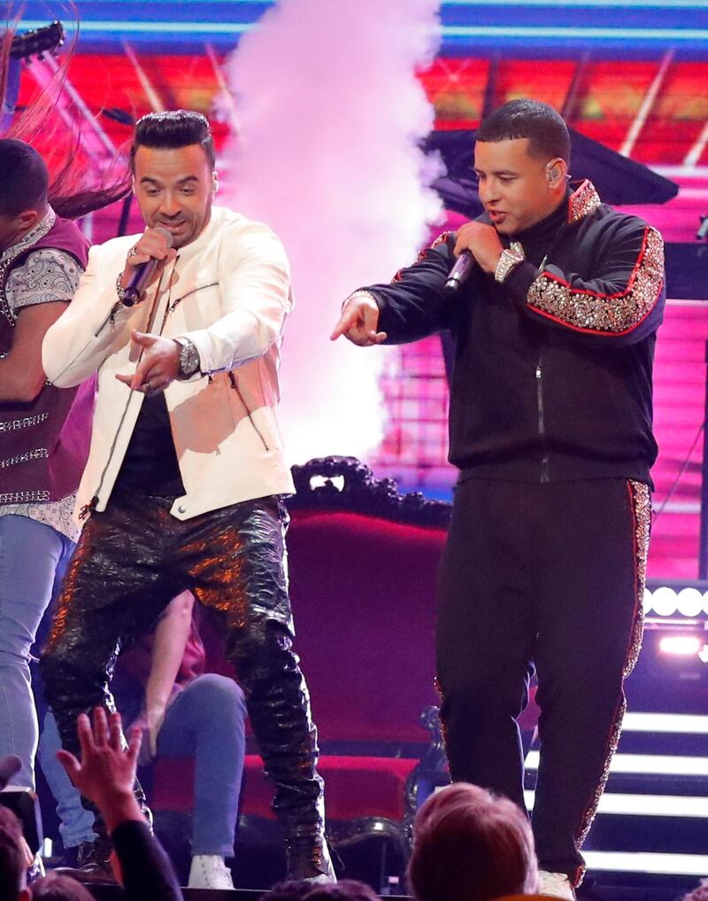 Luis Fonsi and Daddy Yankee perform 'Despacito.' Lucas Jackson / Reuters