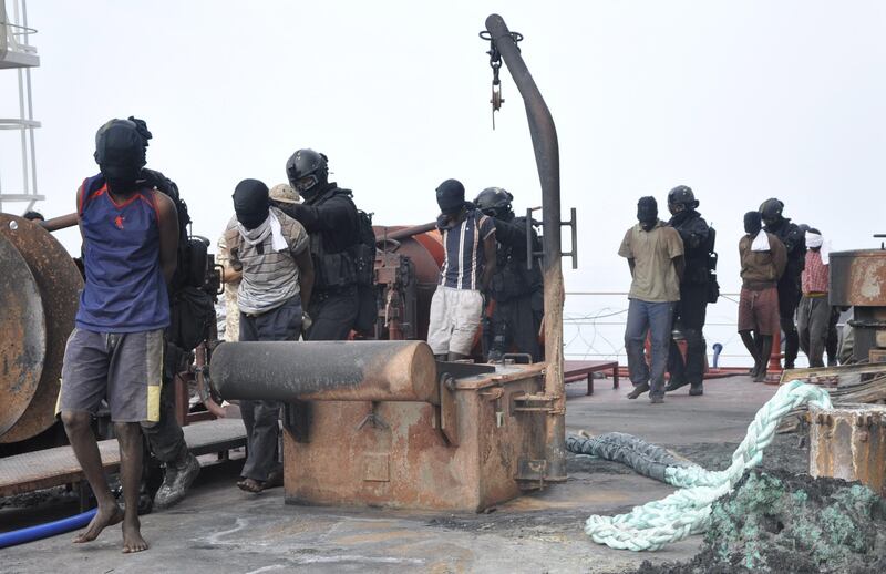 Handout images from the MV Arrilah-I that was hijacked by pirates.

Courtesy of UAE Armed Forces