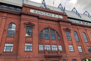 Rangers’ Bill Struth main stand at Ibrox dominates Edminston Drive in the working-class southwest of Glasgow. Andy Mitten for The National