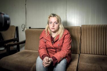 Cassandra Bodart, a Belgian former ISIS supporter, speaks at Roj Camp in north-eastern Syria, March 6, 2019. Campbell MacDiarmid for The National