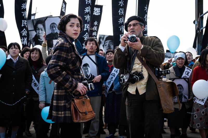 Johnny Depp and Minami in a scene from the Minamata. Photo by Larry Horricks