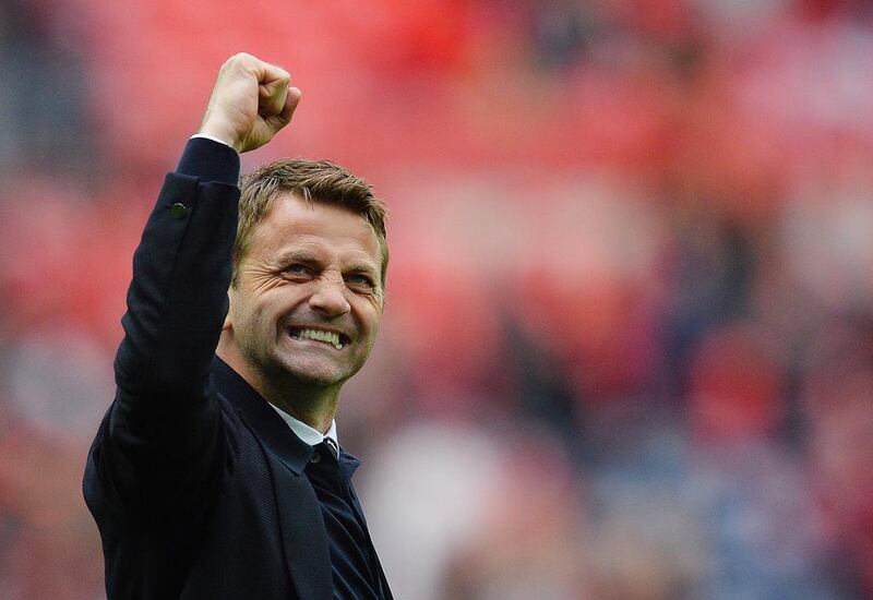 Tim Sherwood and Aston Villa defeated Bournemouth 1-0 in their Premier League opener. Glyn Kirk / AFP