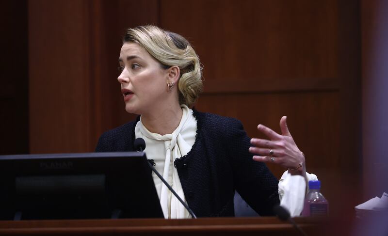 Actress Amber Heard takes the stand for day two of evidence. EPA