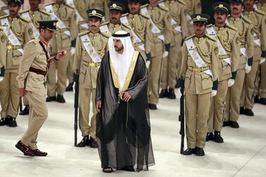 Dubai, United Arab Emirates - Reporter: Salam Al Amir: Sheikh Hamdan bin Mohammed bin Rashid Al Maktoum at the Dubai police academy 27th graduation ceremony. Wednesday, January 15th, 2020. Coca Cola Arena, Dubai. Chris Whiteoak / The National